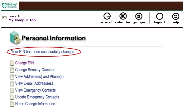Confirmation Screen