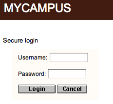 MyCampus Login Screen